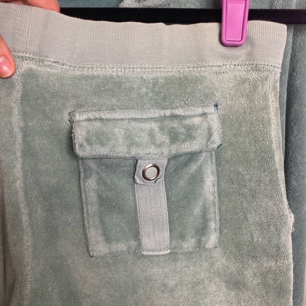 Vintage Juicy Couture Teal Velour Hoodie and Pants Set - Picture 11 of 13